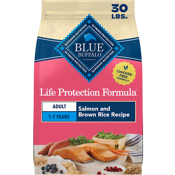 Blue Buffalo Life Protection Formula Made with Natural Ingredients, Salmon & Brown Rice Recipe Adult Dry Dog Food, 30 lbs.