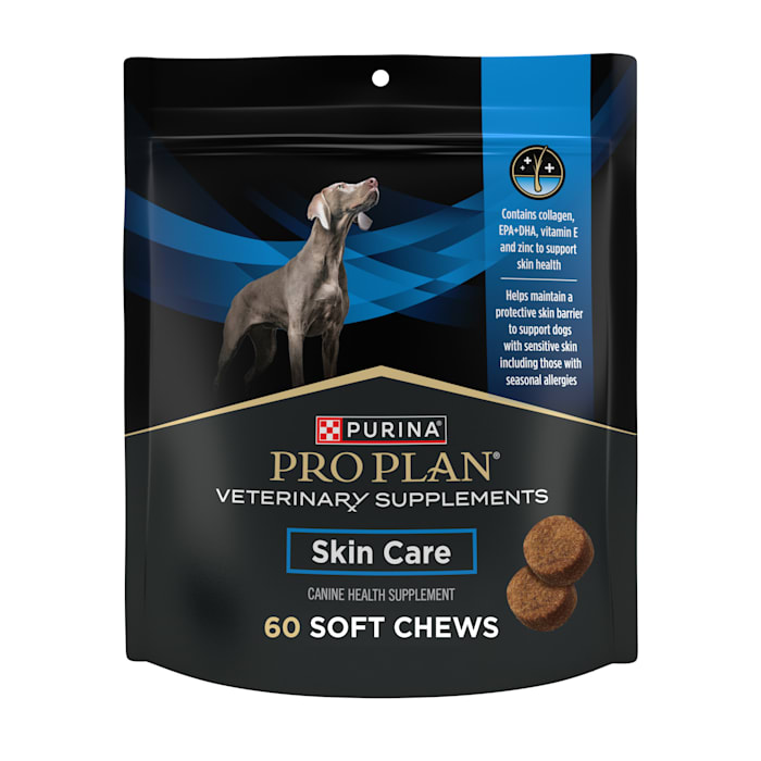 Purina Pro Plan Veterinary Diets Supplements Skin Care with Omega-3 Fish Oil and EPA and DHA Dog Supplements, 12.6 oz, Count of 60