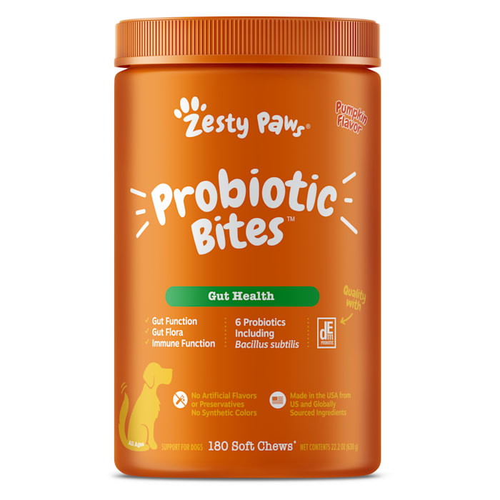 Zesty Paws Pumpkin Probiotic Bites for Dogs, 22.2 oz, Count of 180