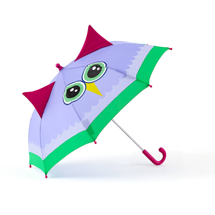 SHED RAIN Rain Essentials Kids' Beatrice Owl Manual Stick Umbrella, 33 in