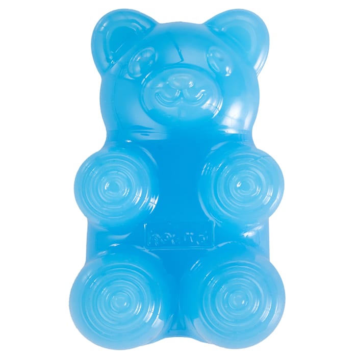 Outward Hound Gummiez Bear 2-in-1 Dental Dog Chew Toy and Dog Treat Stuffer Game Blue Raspberry Scent for Dogs, Medium