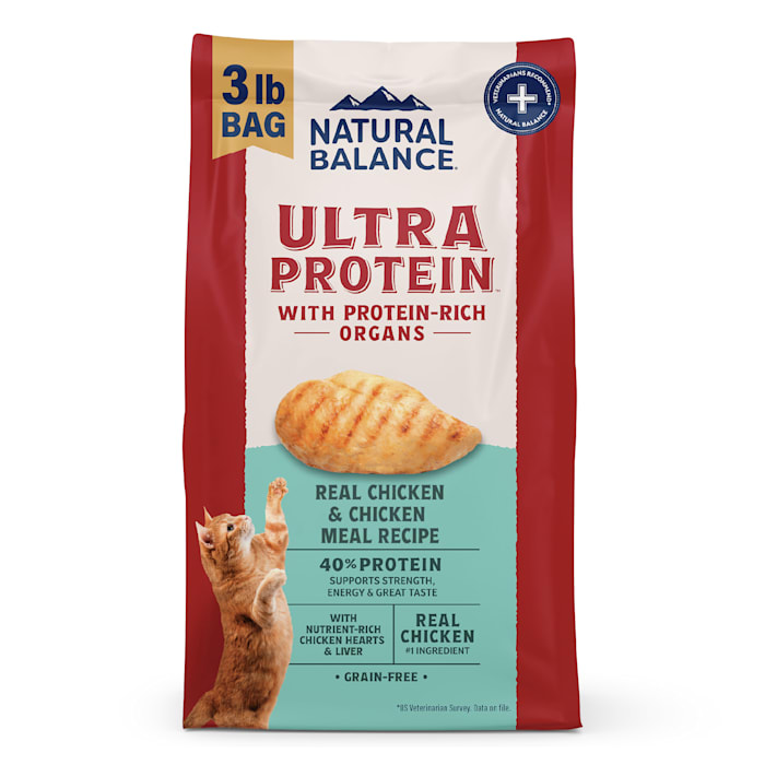 Natural Balance Ultra Protein Real Chicken & Chicken Meal Recipe Dry Cat Food, 3 lbs.