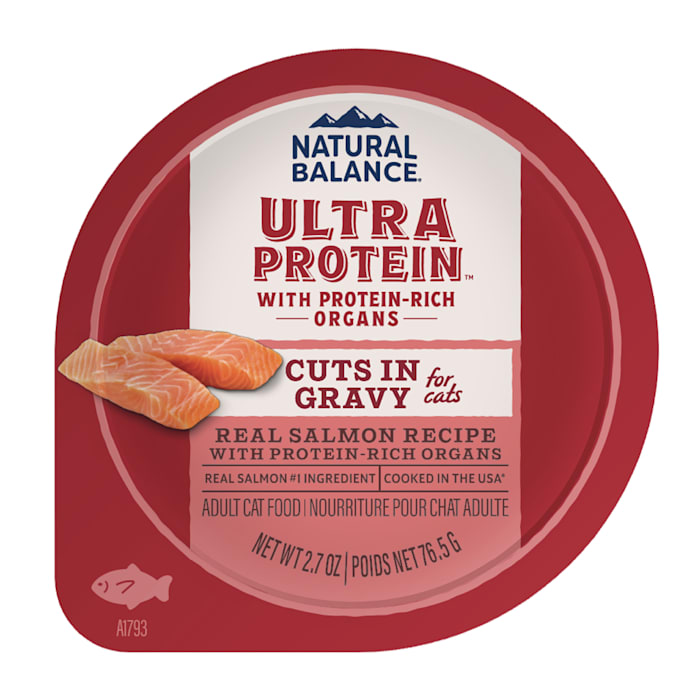 Natural Balance Ultra Protein Real Salmon Recipe with Protein-Rich Organs Cuts in Gravy Wet Cat Food, 2.7 oz., Case of 10