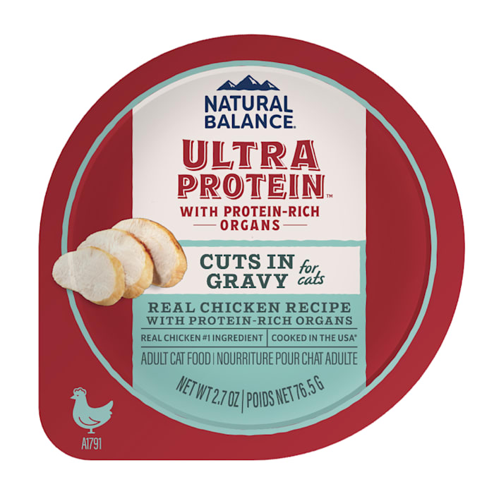 Natural Balance Ultra Protein Real Chicken Recipe with Protein-Rich Organs Cuts in Gravy Wet Cat Food, 2.7 oz., Case of 10