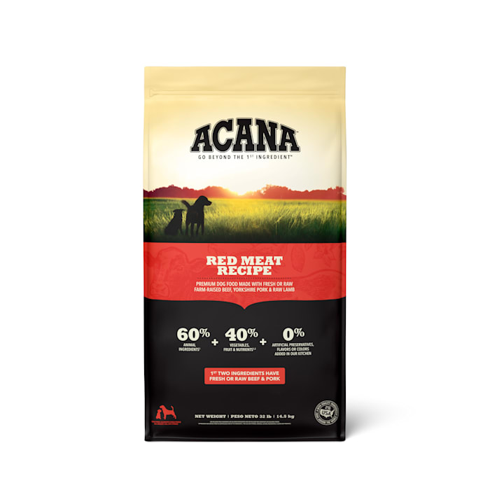 ACANA Grain-Free Red Meat Ranch-Raised Beef Yorkshire Pork Grass-Fed Lamb Dry Dog Food, 32 lbs.