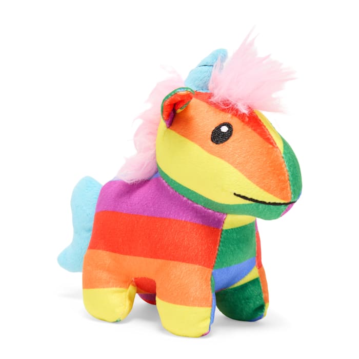 YOULY Pride Rainbow Unicorn Plush Dog Toy, Small