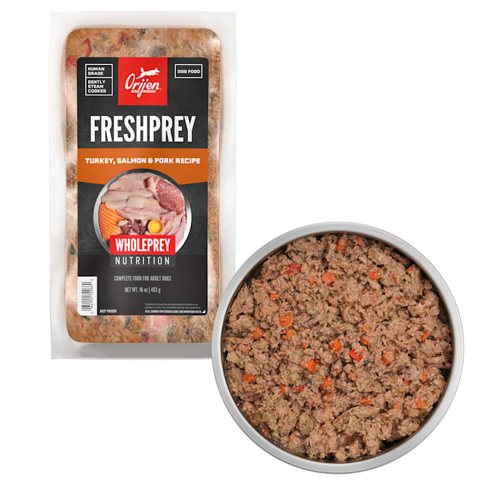 ORIJEN FRESHPREY Frozen Turkey, Salmon & Pork Recipe Complete Adult Dog Food, 16 oz
