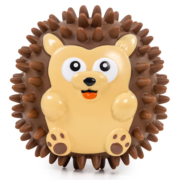 Outward Hound Hedgie Lil Squeak Latex-Free Dog Toy, Brown, Small