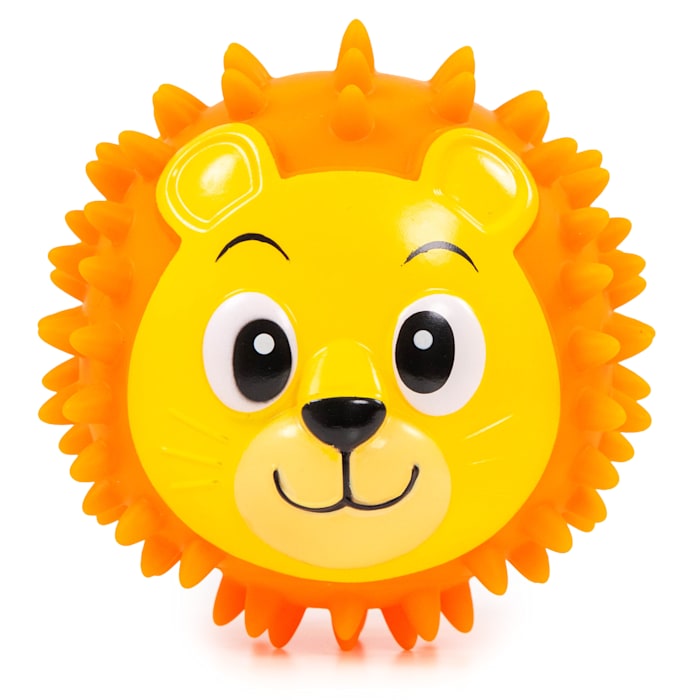 Outward Hound Lion Lil Squeak Latex-Free Dog Toy, Yellow, Small