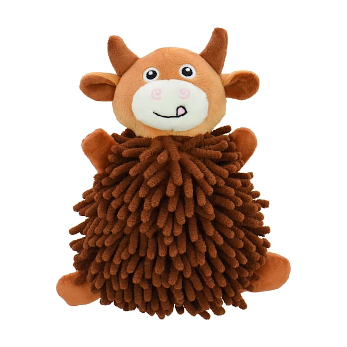 Multipet International Floppy Moppy Cow Dog Toy, Brown, Medium
