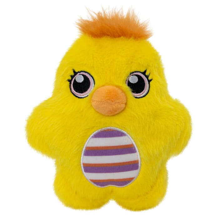 KONG Spring Snuzzles Stripe Chick Dog Toy, Yellow, Medium