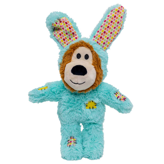 KONG Teal Spring Wild Knots Bunny Bear Dog Toy, Medium/Large