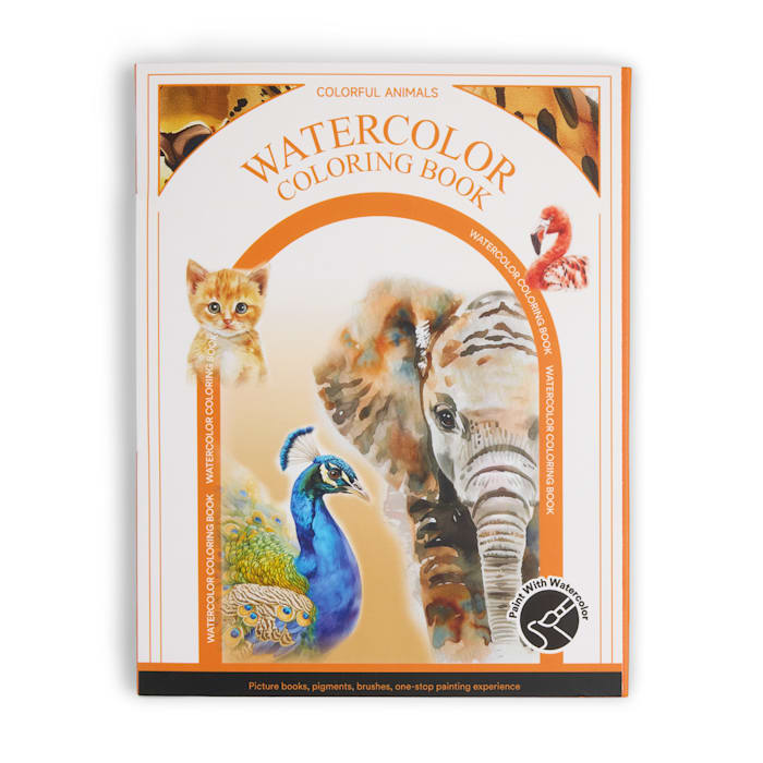 Petco Colorful Animals Watercolor Coloring Book Set