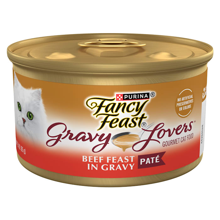 Purina Fancy Feast Gravy Lovers Beef Feast Pate in Wet Cat Food Gravy, 3 oz, Case of 24