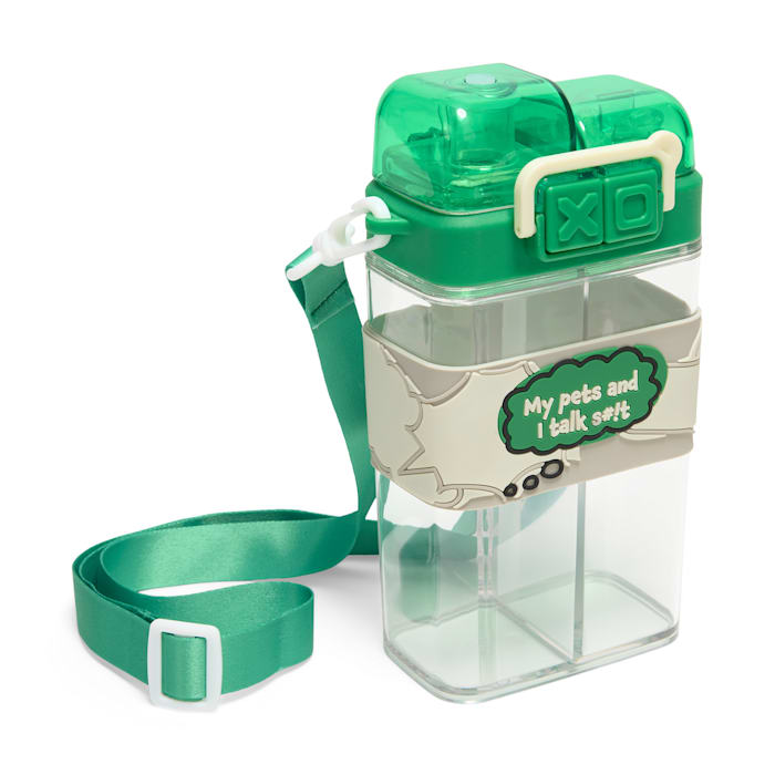 Petco Talk Sh!t Squared Two-Sided Dual Water Bottle, Green