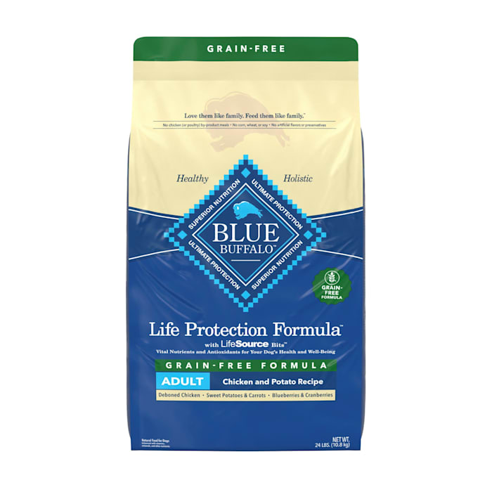 Blue Buffalo Life Protection Formula with Chicken and Potatoes Natural Grain Free Adult Dry Dog Food, 24 lbs