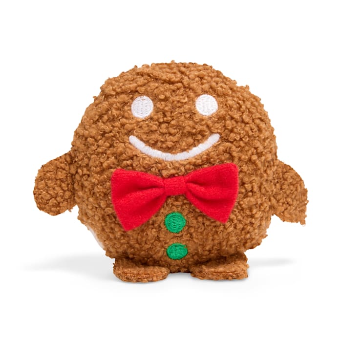 Petco Holiday Gingerbread Man Plush Dog Toy, Brown, XS
