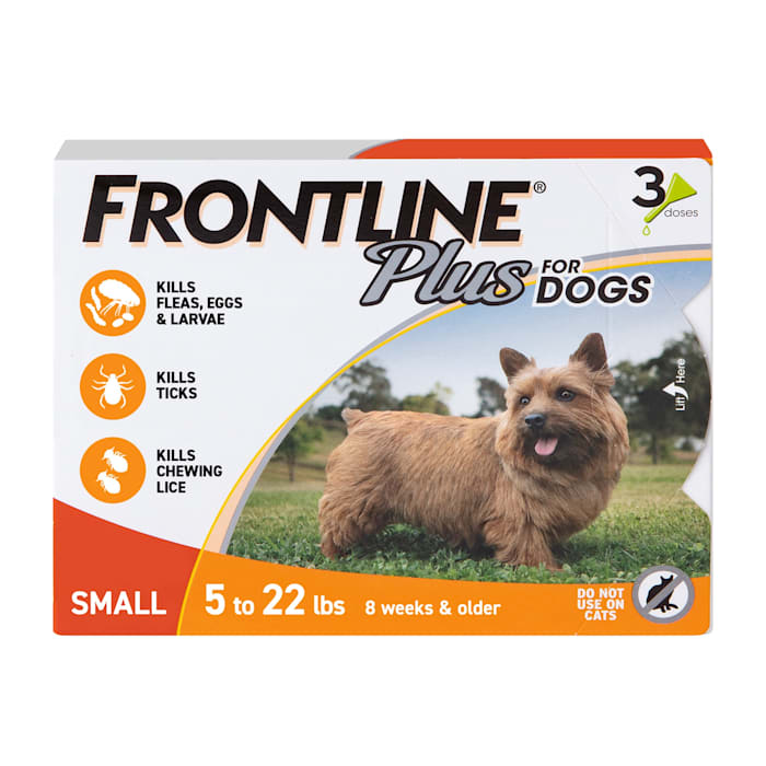 Photos - Dog Medicines & Vitamins Frontline Plus Flea and Tick Treatment for Small Dogs Upto 5 to 22 lbs., 3 Treatments 