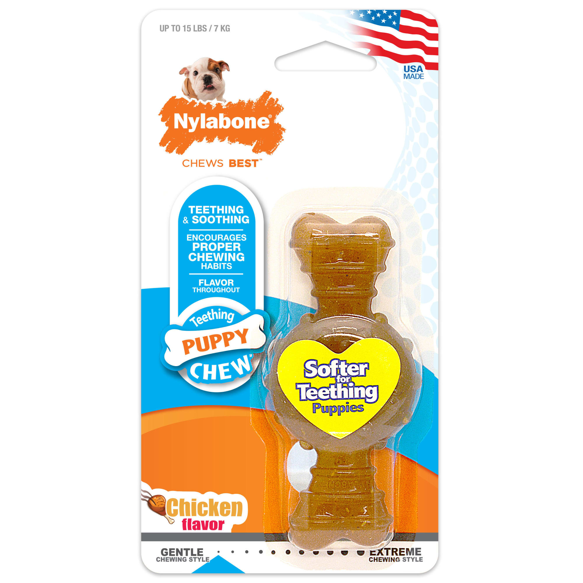 PetMedics iHome Durable Squeak & Sound Soothe Calming Chew Bone Dog Toy,  Medium/Large