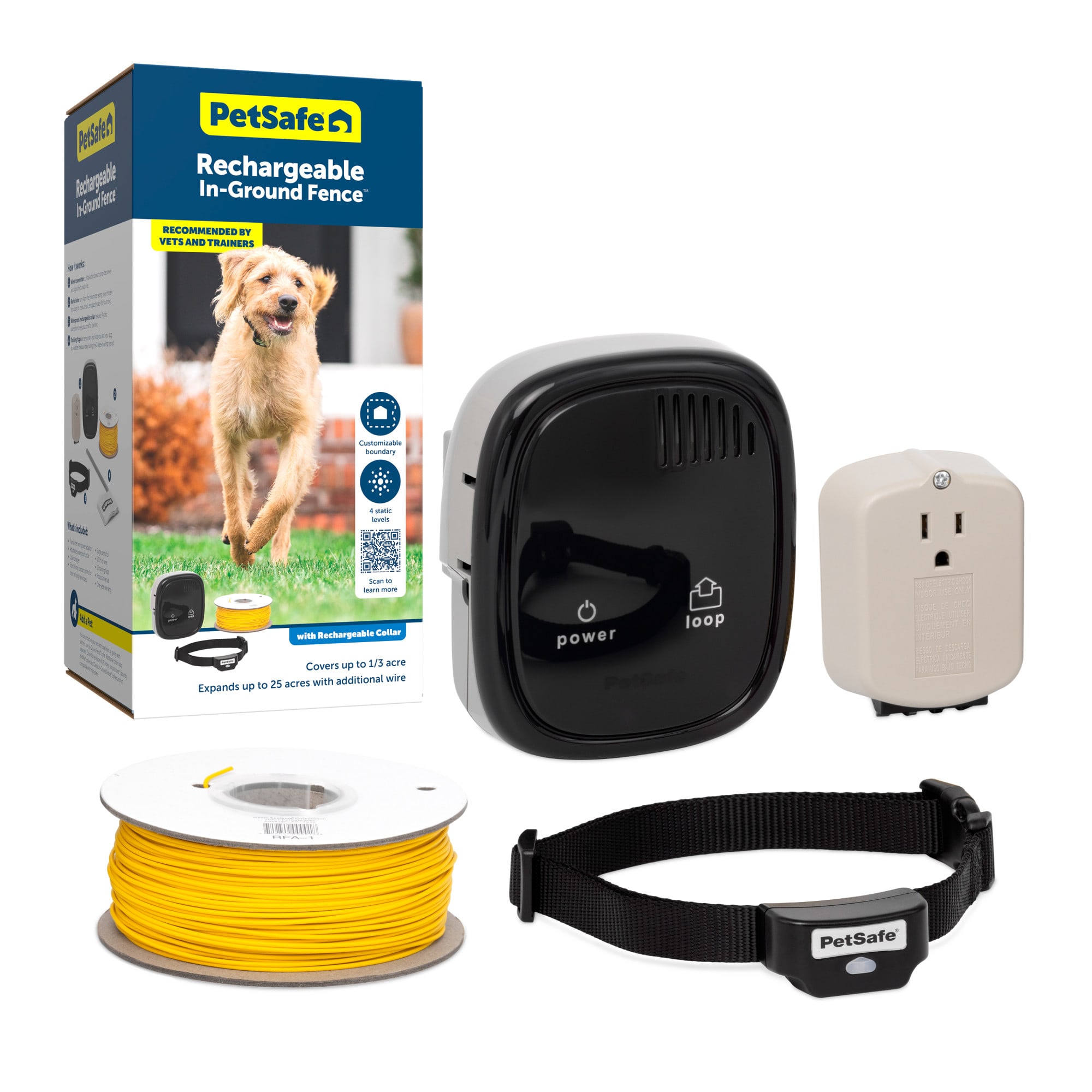 PetSafe Stay & Play Compact Wireless Pet Fence & Replaceable Battery,  America's Safest Wireless Fence Dog Collar