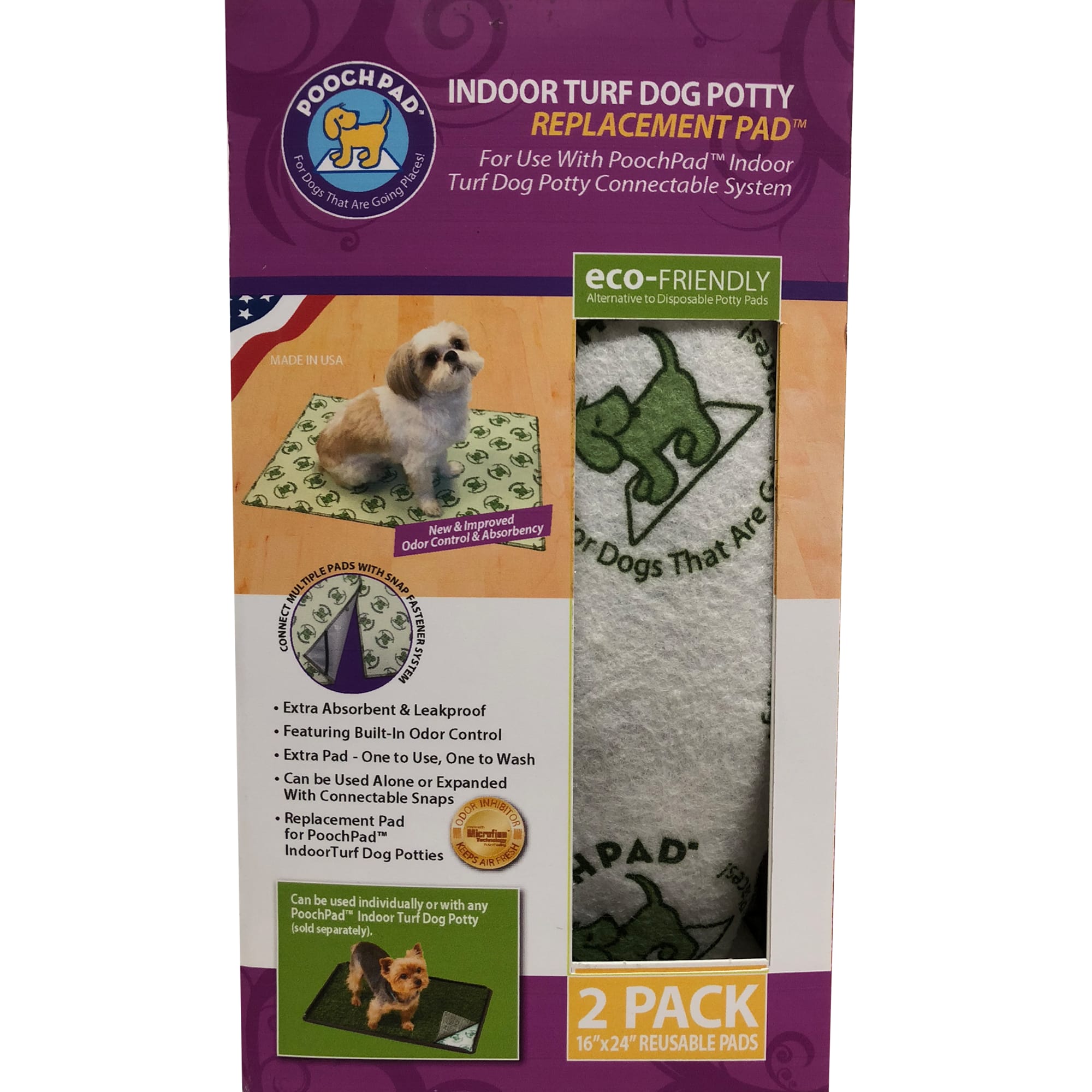 PoochPads Interlocking Reusable Housebreaking Pads 16 x 24, 2 pack