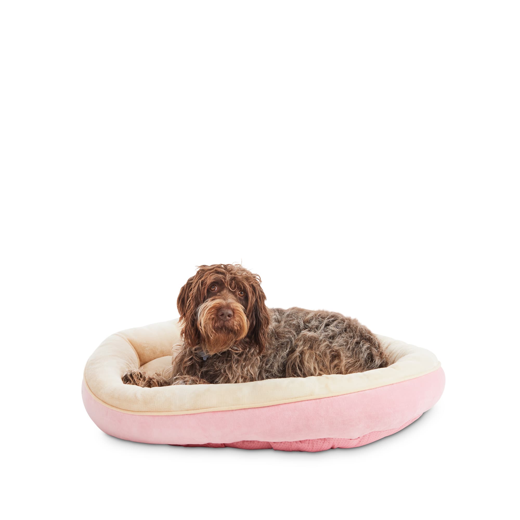 Pet Life Large Brown Nestler High-Grade Plush and Soft Rounded Dog Bed