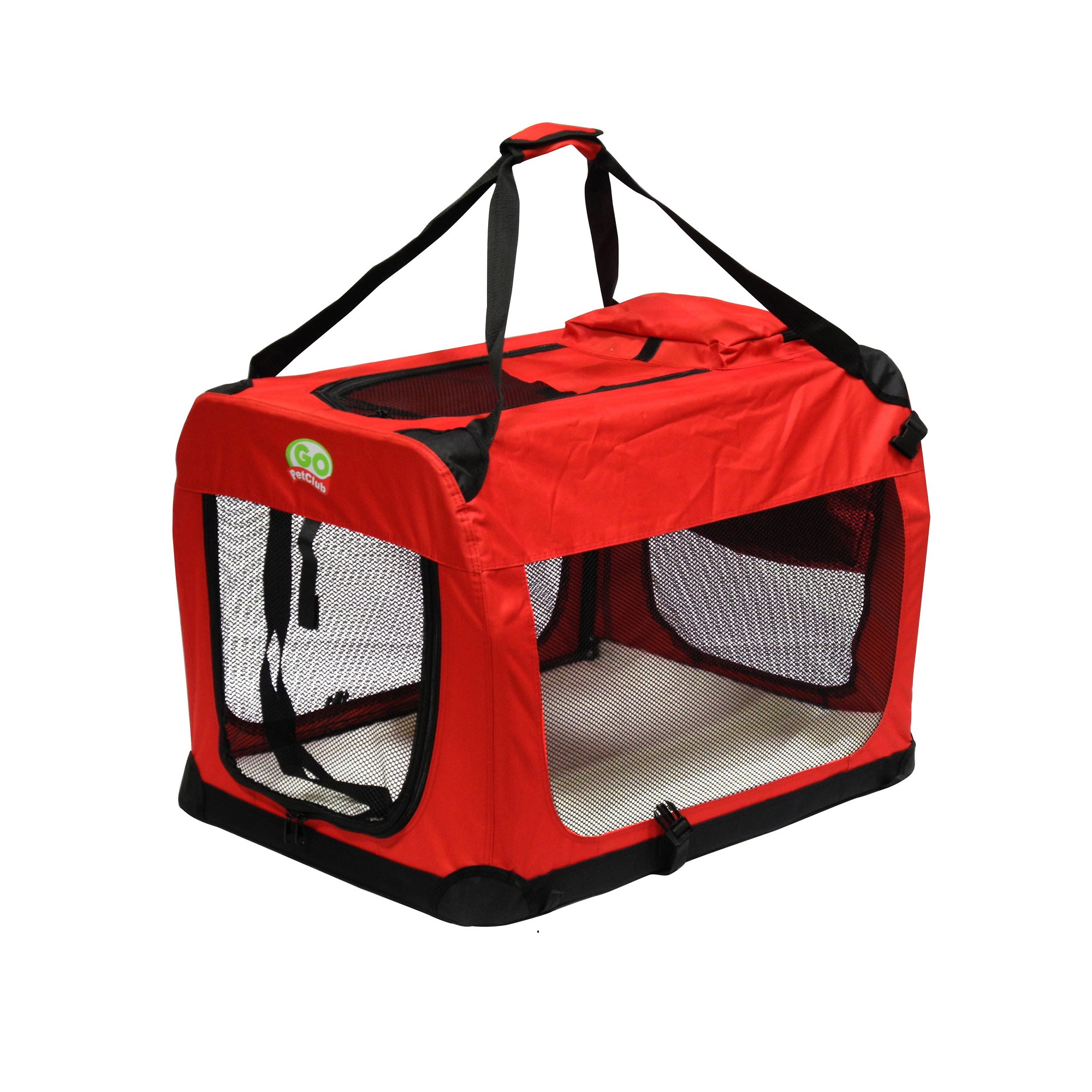 Folding Zippered 360 Vista View House Pet Crate - Orange - Medium