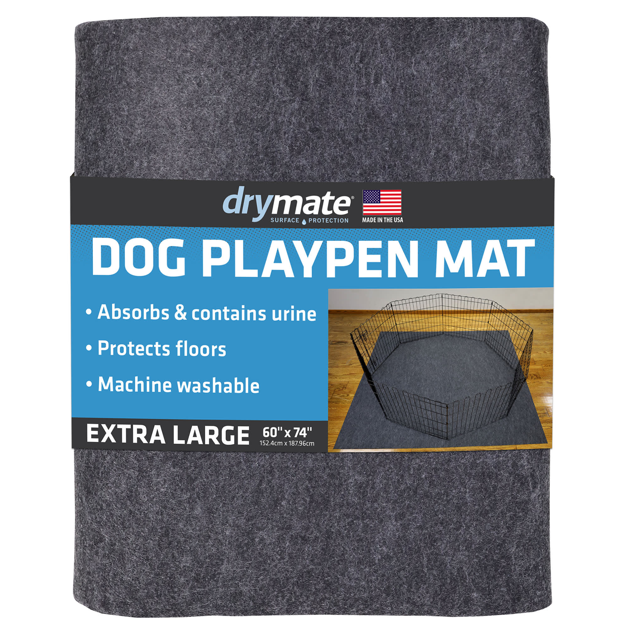 Drymate Litter Trapping 29.5 x 29.5 Corner Mat in Charcoal Grey