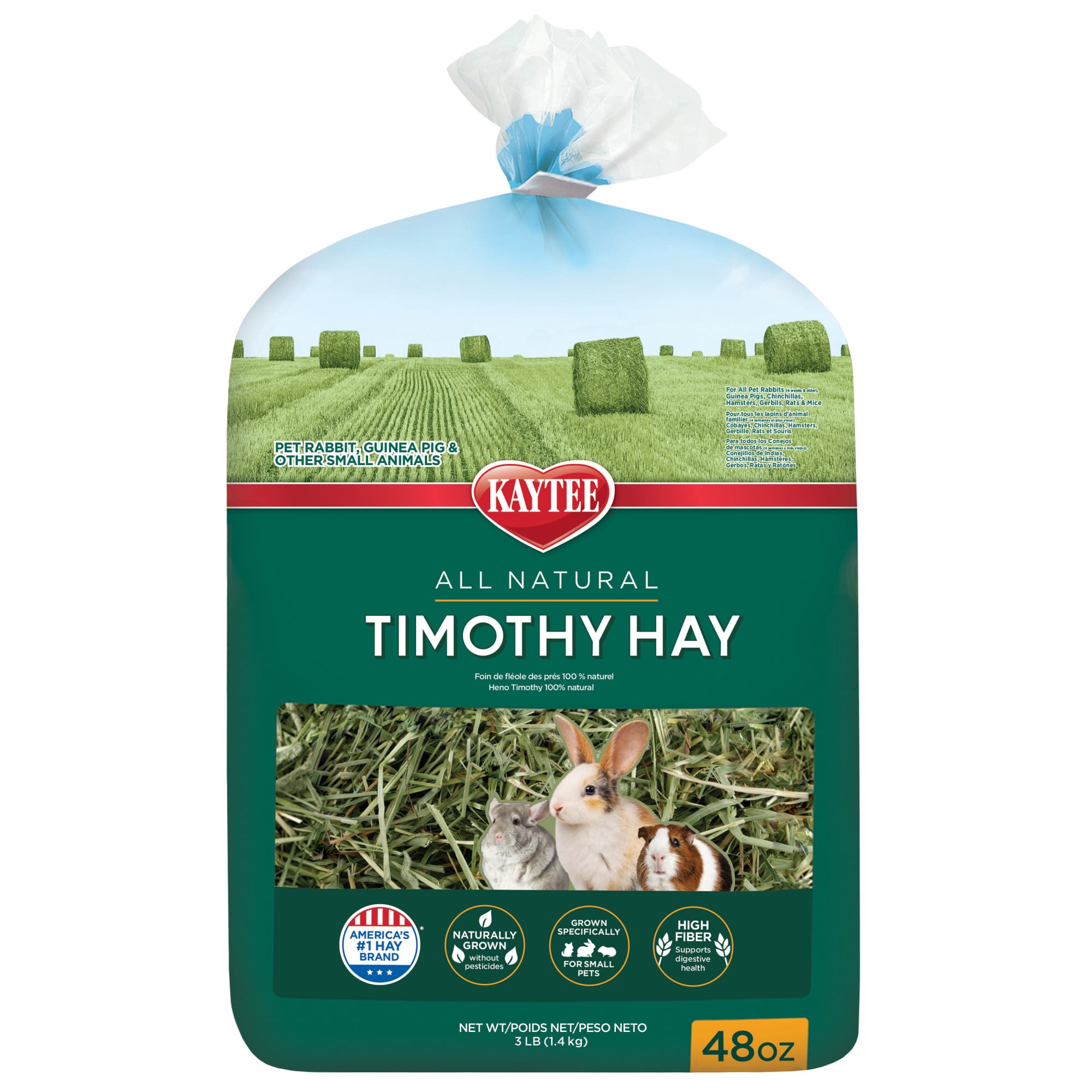  Oxbow Animal Health Orchard Grass Hay - All Natural Grass Hay  for Chinchillas, Rabbits, Guinea Pigs, Hamsters, Gerbils & Other Small Pets  - Grown in the USA- Fiber Rich- 40