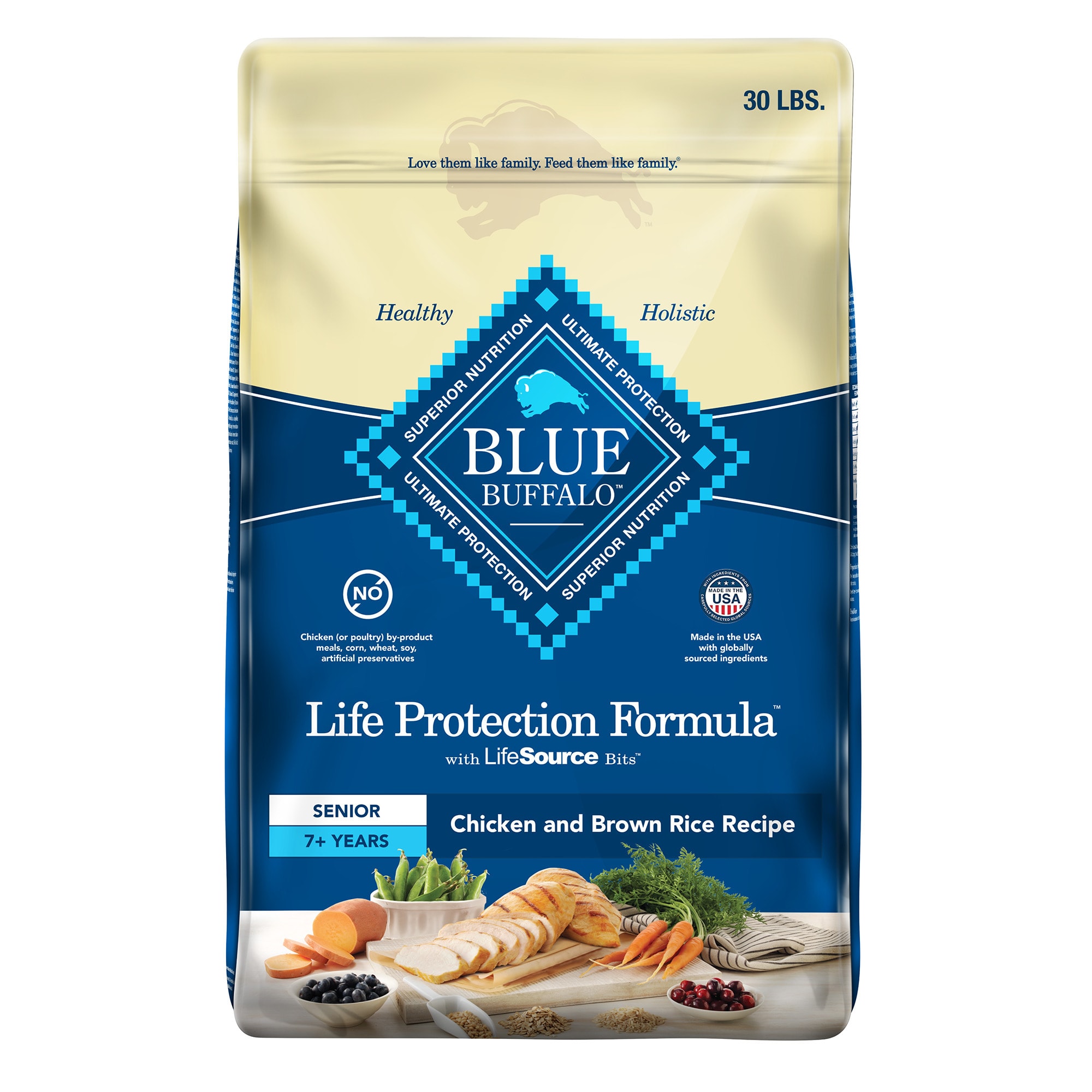 Photos - Dog Food Blue Buffalo  Life Protection Formula Senior , Brown 