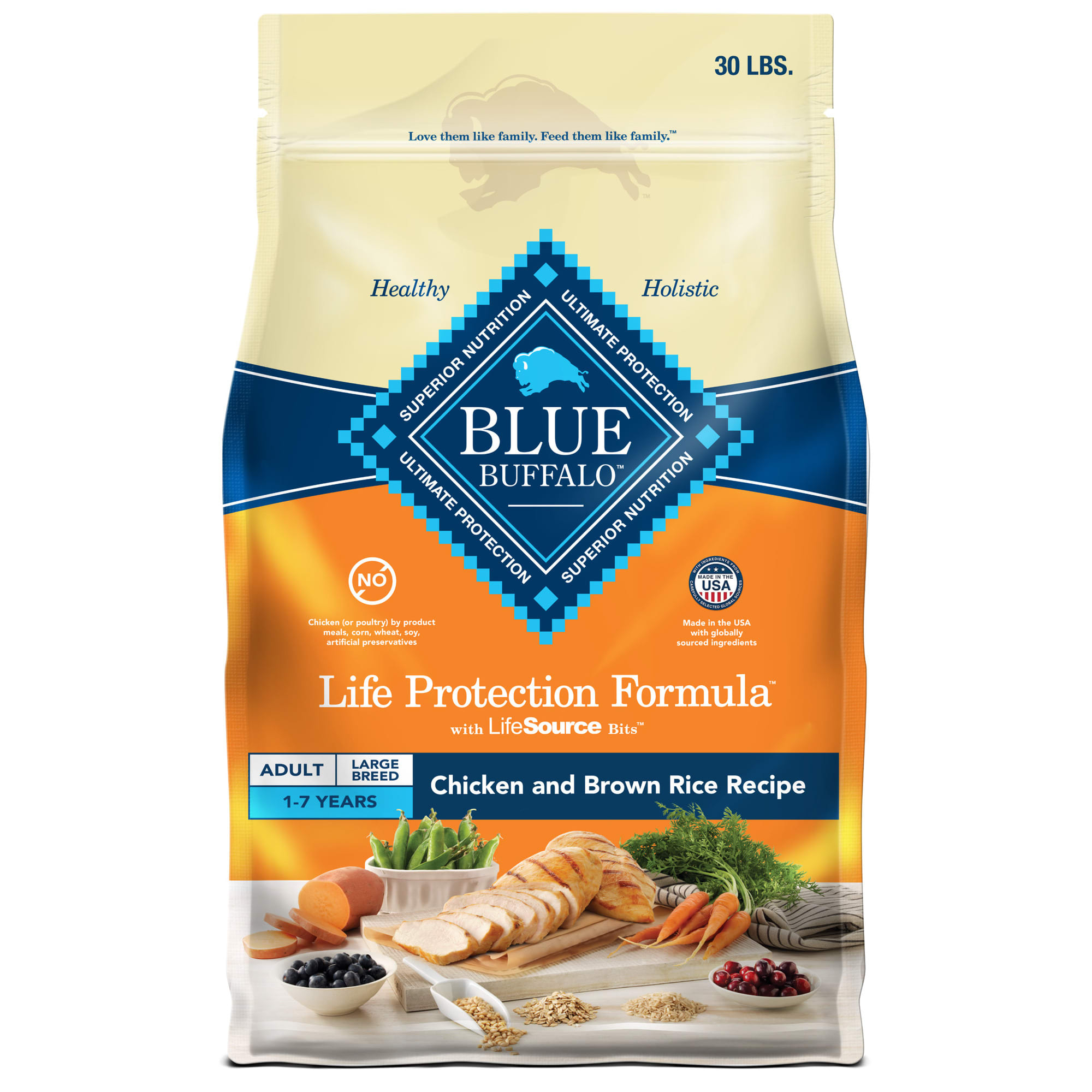 UPC 859610000388 product image for Blue Buffalo Blue Life Protection Chicken & Rice Formula Large Breed Dry Dog Foo | upcitemdb.com