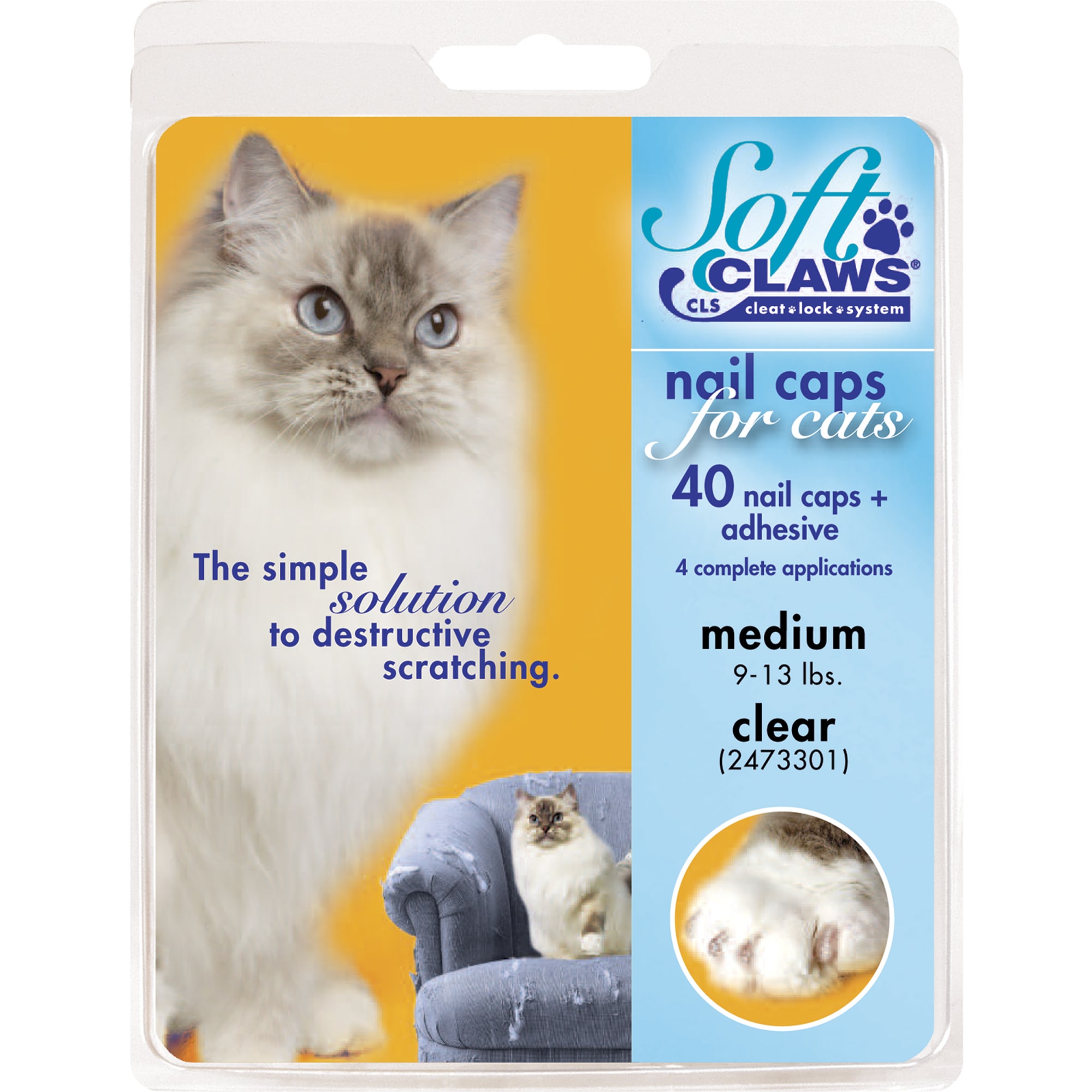 Photos - Baby Hygiene Soft Claws Clear Cat Nail Caps, Small, Clear 2473201 