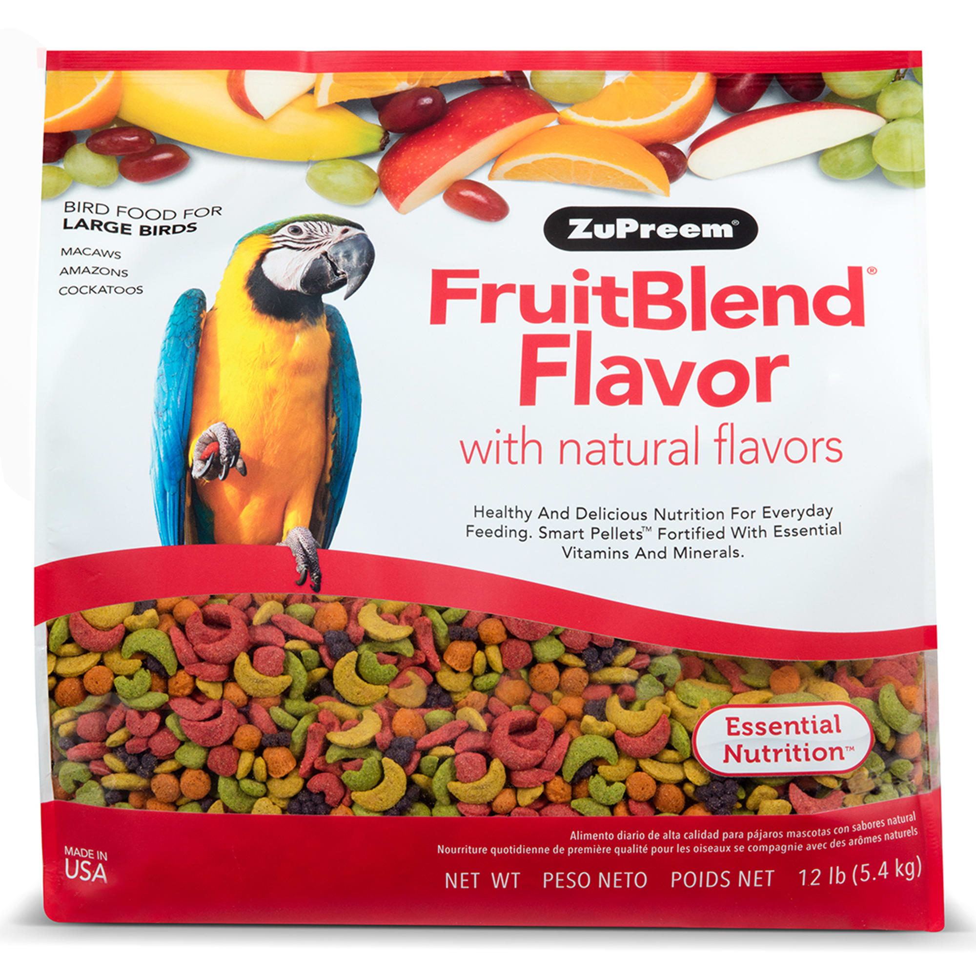 Photos - Bird Food ZuPreem AvianMaintenance FruitBlend Bird Diet for Large Birds, 12 