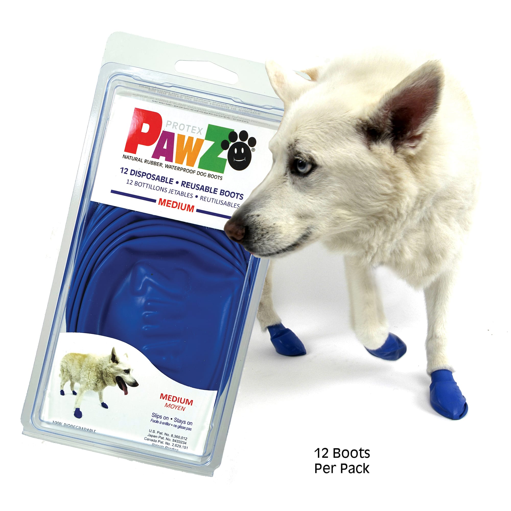 Photos - Dog Clothing PAWZ PAWZ Rubber Dog Boots, Medium, Blue MEDIUM