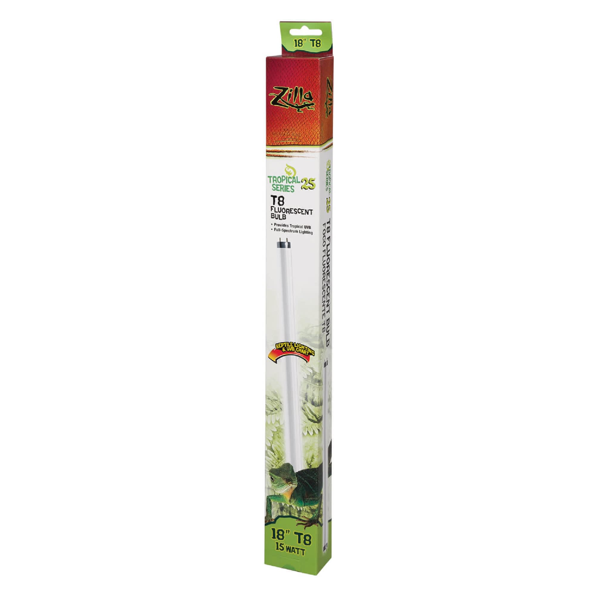Photos - Other for Aquariums Zilla Tropical 25 UVB Fluorescent T8 Bulb, 15 Watts, 15 W / 18 IN 10 