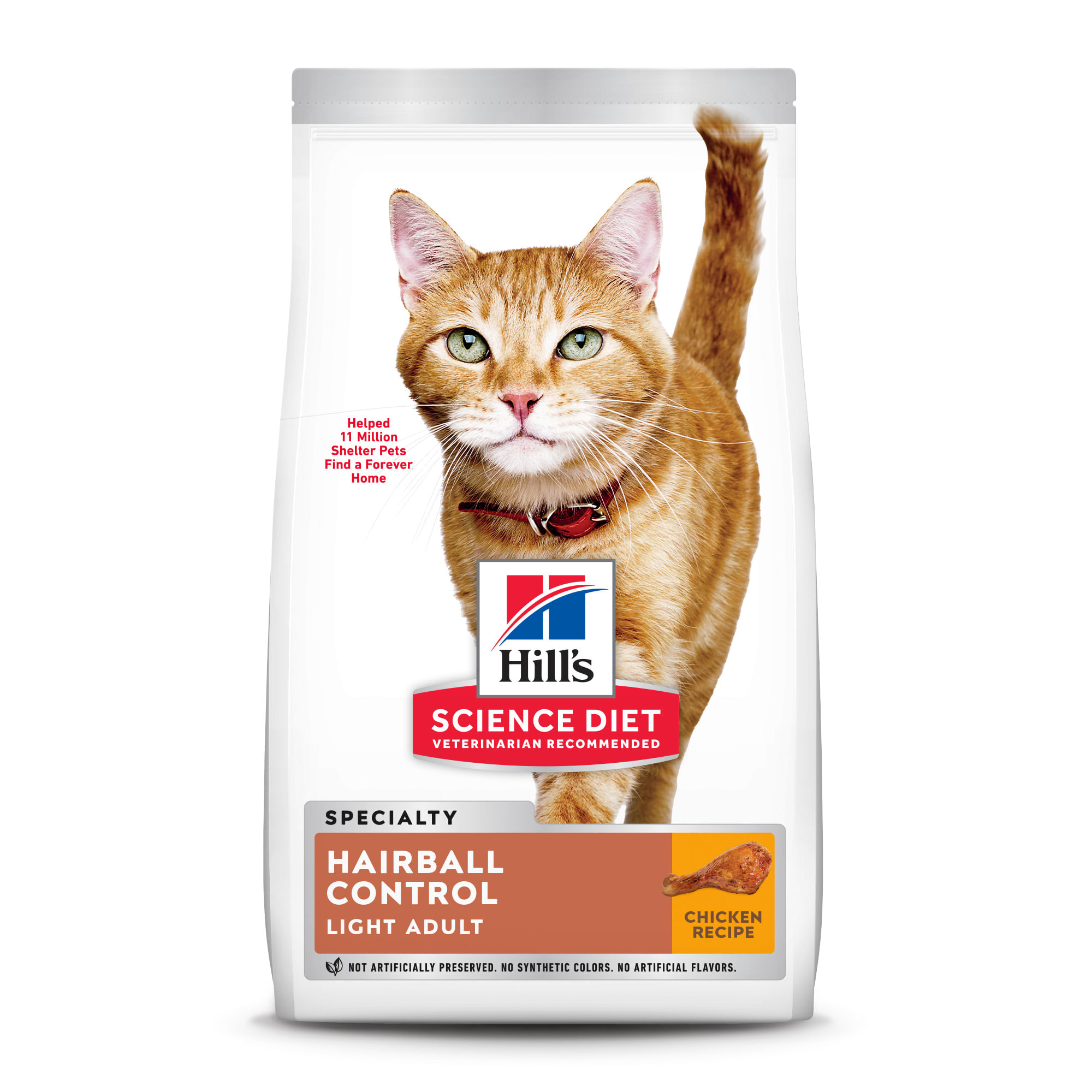 UPC 052742887609 product image for Hill's Science Diet Adult Hairball Control Light Chicken Recipe Dry Cat Food, 15 | upcitemdb.com