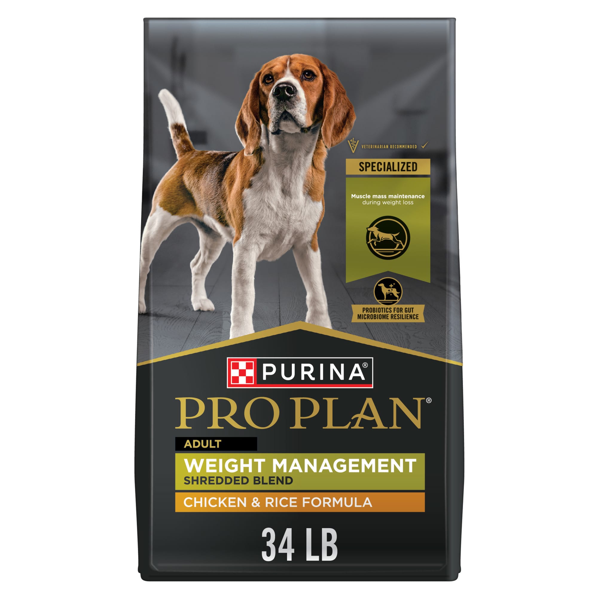 Photos - Dog Food Pro Plan Purina  Purina  with Probiotics Shredded Blend Weight Mana 