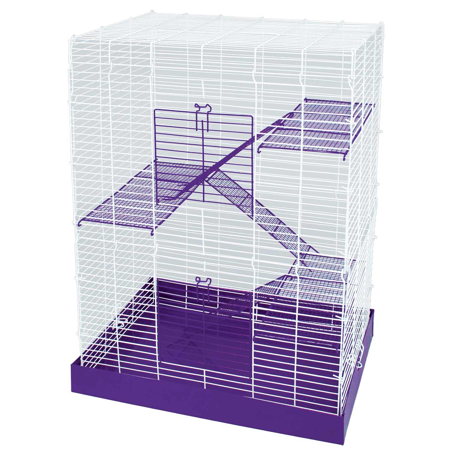 Photos - Rodent Cage / House WARE WARE Chew Proof Four Story Hamster Cage, 12.75 IN, Purple / White 006