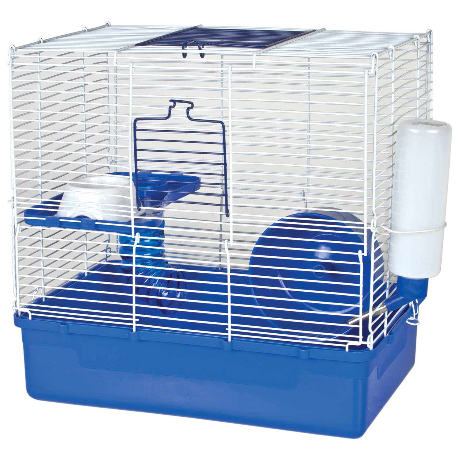 Photos - Rodent Cage / House WARE WARE Home Sweet Home Blue 2 Story Hamster Cage, 15.5 IN, Blue / White