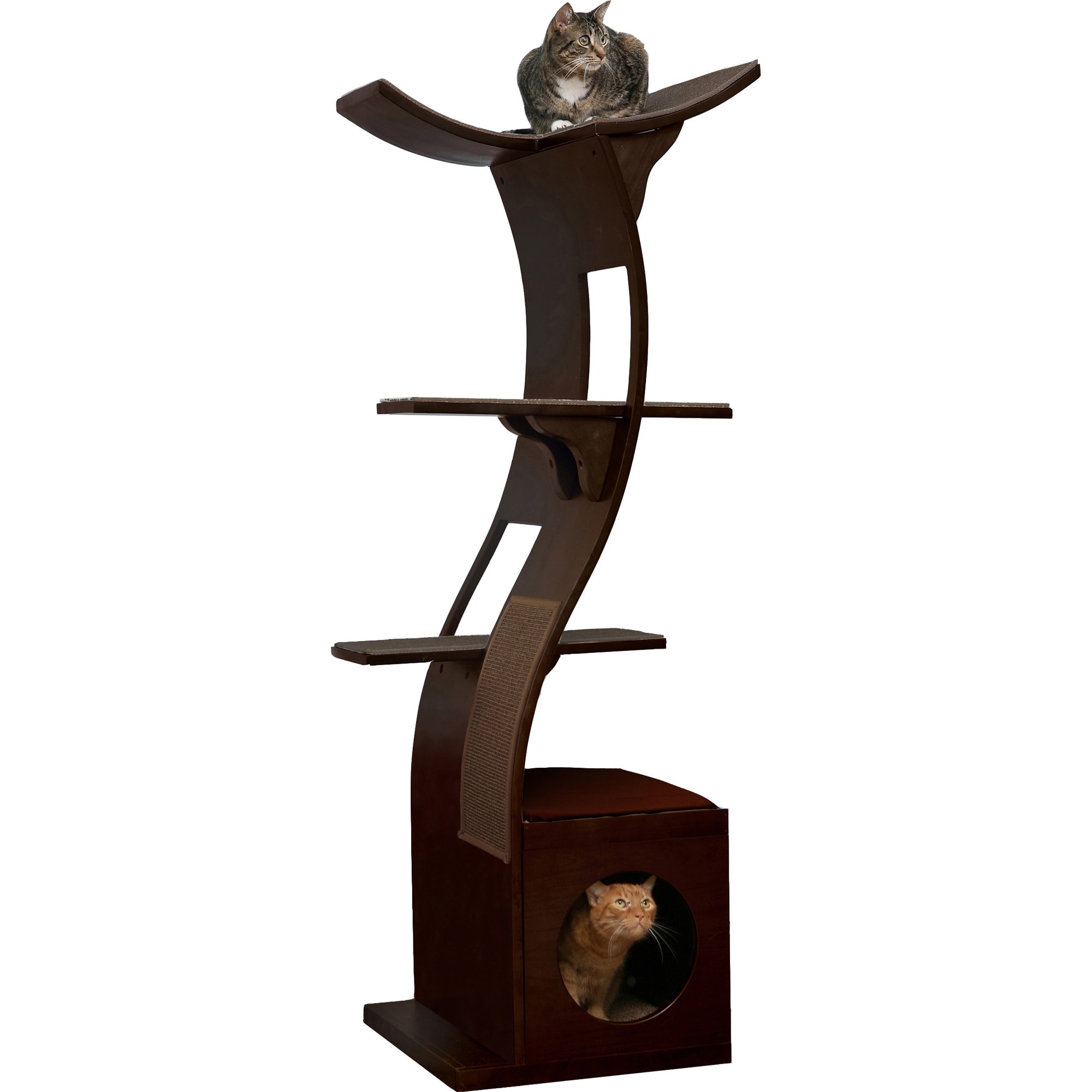 Photos - Other for Cats The Refined Feline The Refined Feline Lotus Tower Cat Tree in Espresso, 69