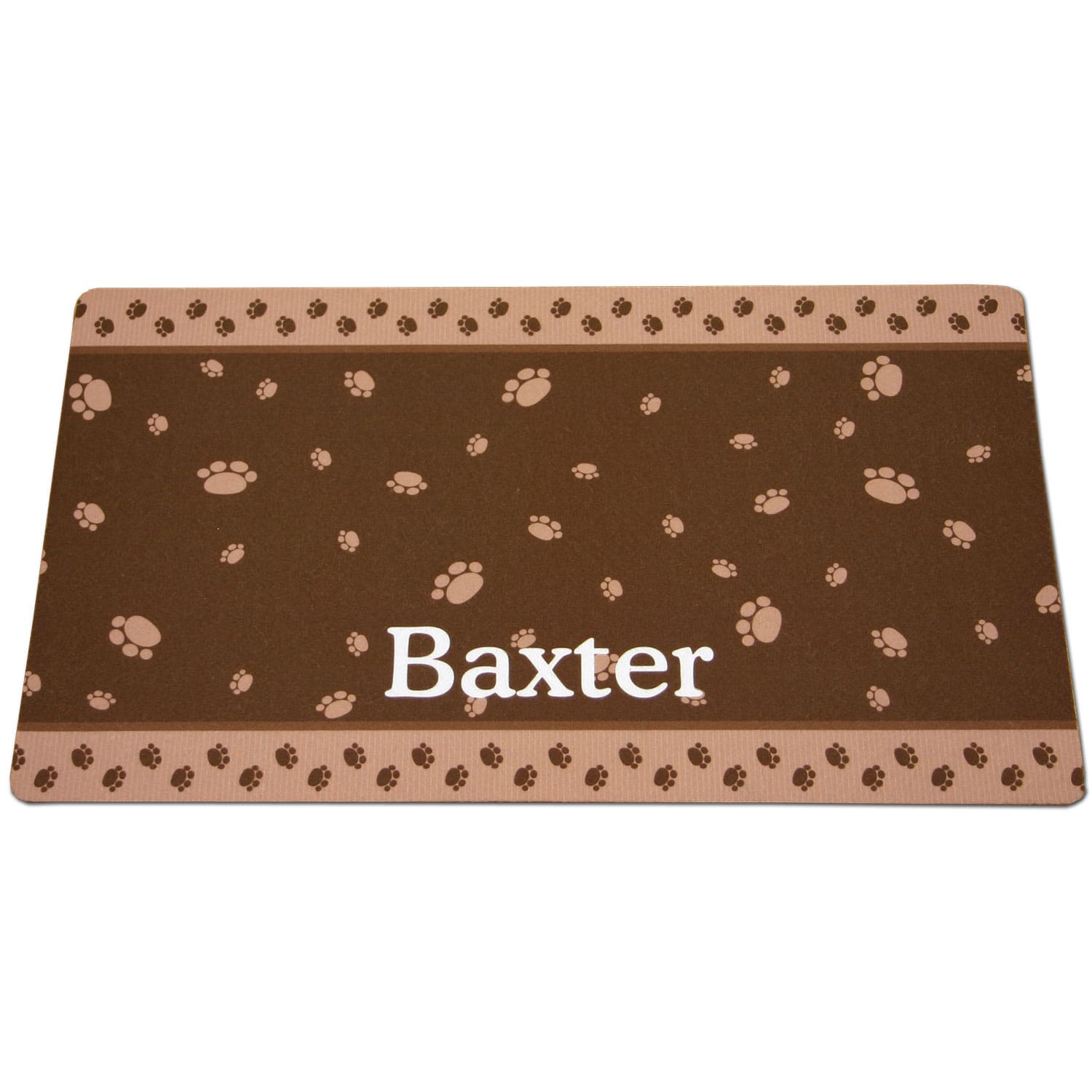 Photos - Cat Litter Box / Tray Drymate Brown & Tan Paw Border Personalized Cat Litter BoX Mat, 20 