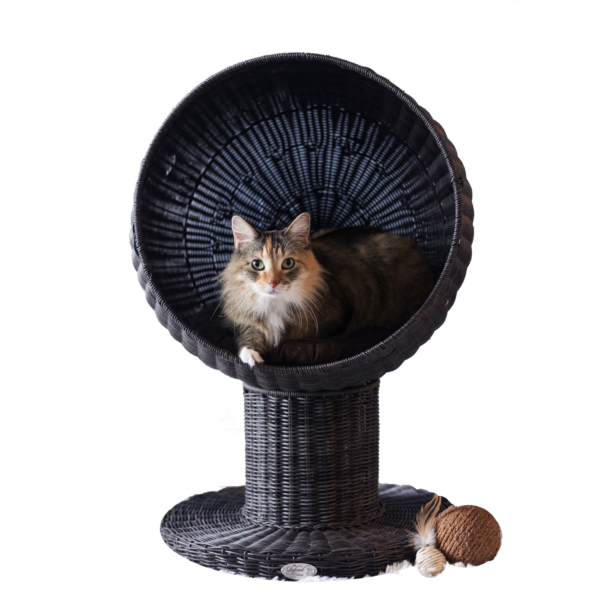 Photos - Other for Cats The Refined Feline The Refined Feline Kitty Ball Bed in Espresso, 28" H, 1