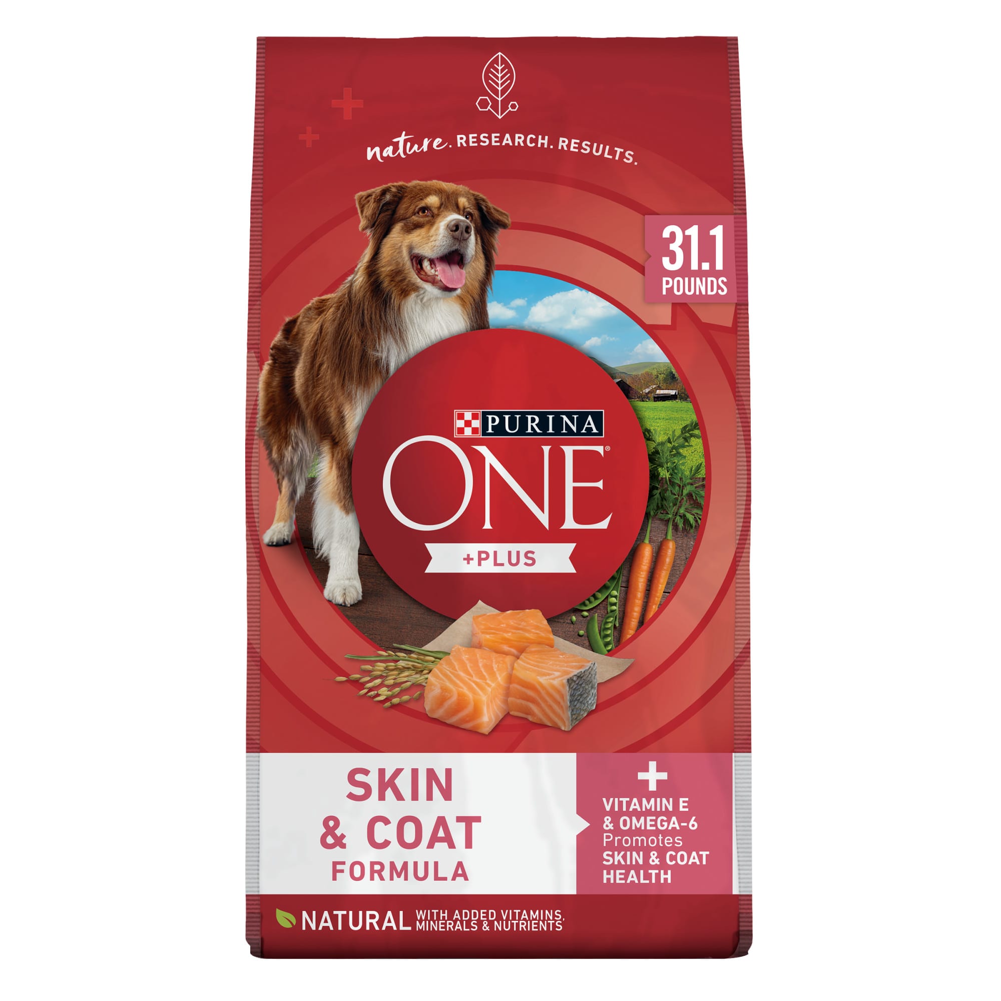 UPC 017800149273 product image for Purina ONE Natural +Plus Skin & Coat Formula Sensitive Stomach Dry Dog Food, 31. | upcitemdb.com