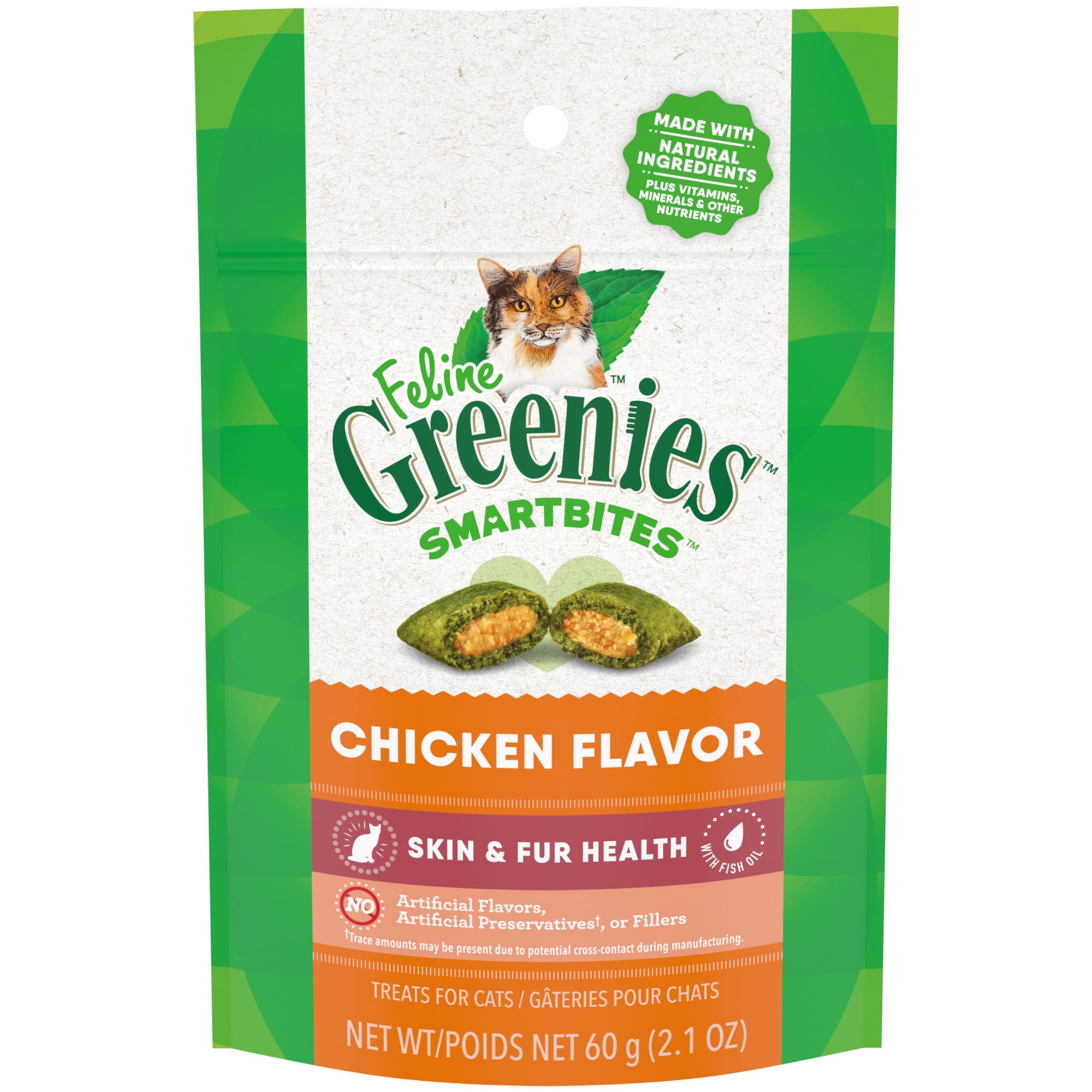 Photos - Cat Food Greenies Smartbites Chicken Flavor Skin & Fur Health Crunchy and 
