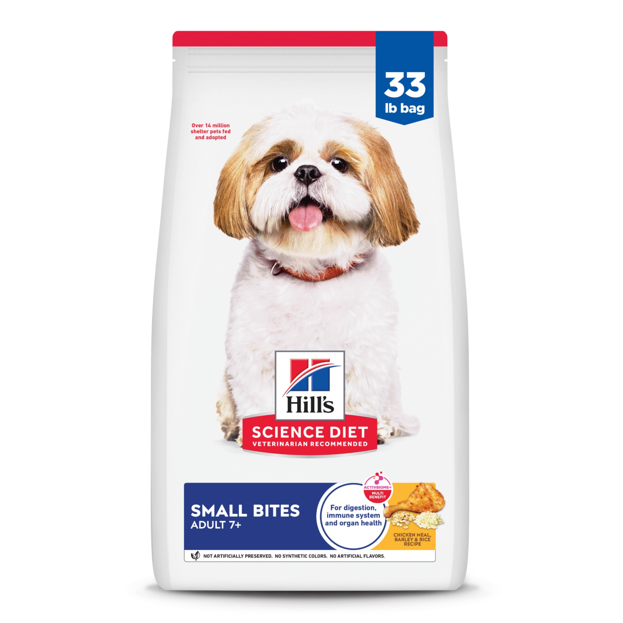 ( Best by 10/20/2025) Hill's Science Diet Mature Adult Active Longevity Small Bites Dry Dog Food Bag, 33-Pound