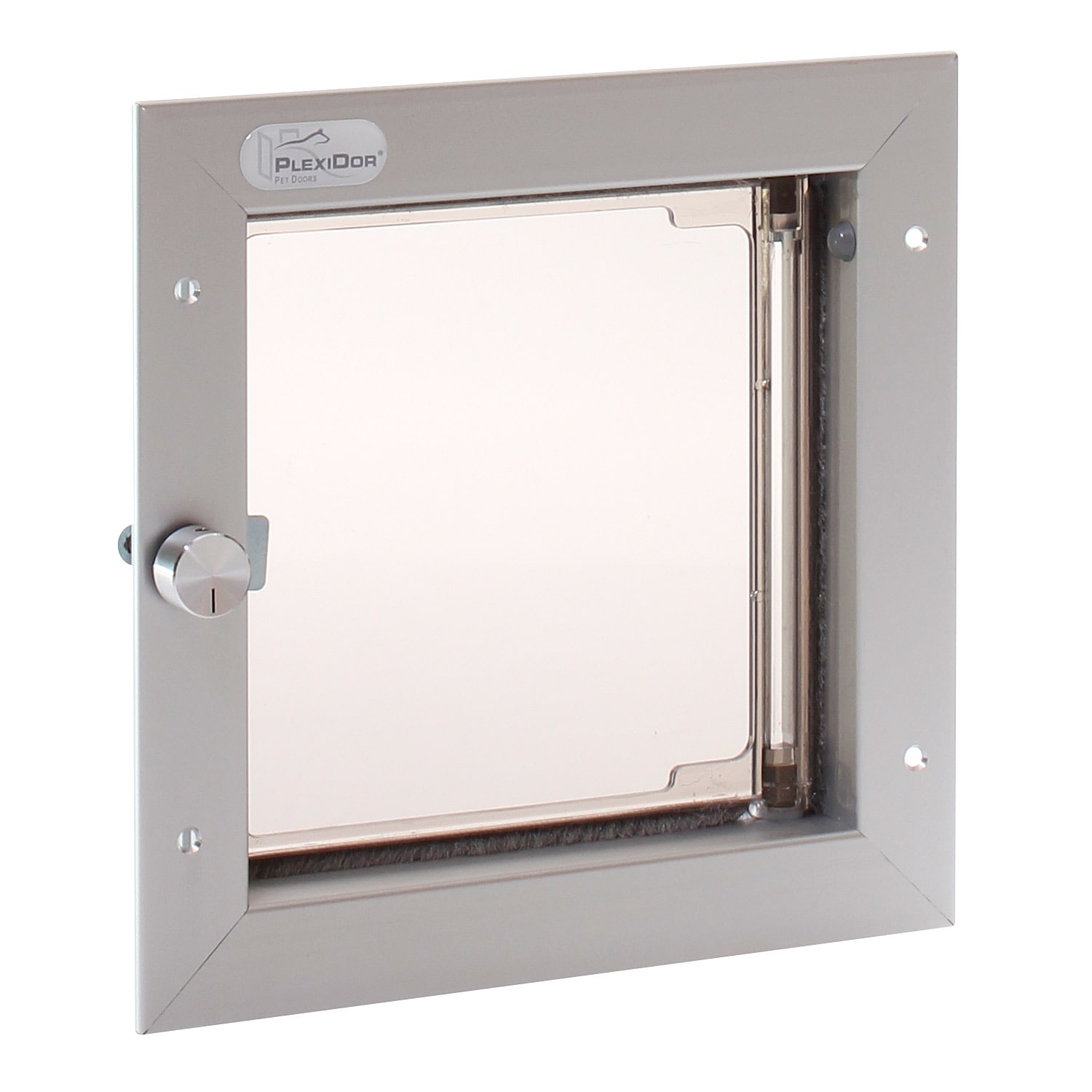Photos - Pet Carrier / Crate Plexidor PlexiDor Door Mount Pet Door in Silver, Small, Silver PD DOOR SM