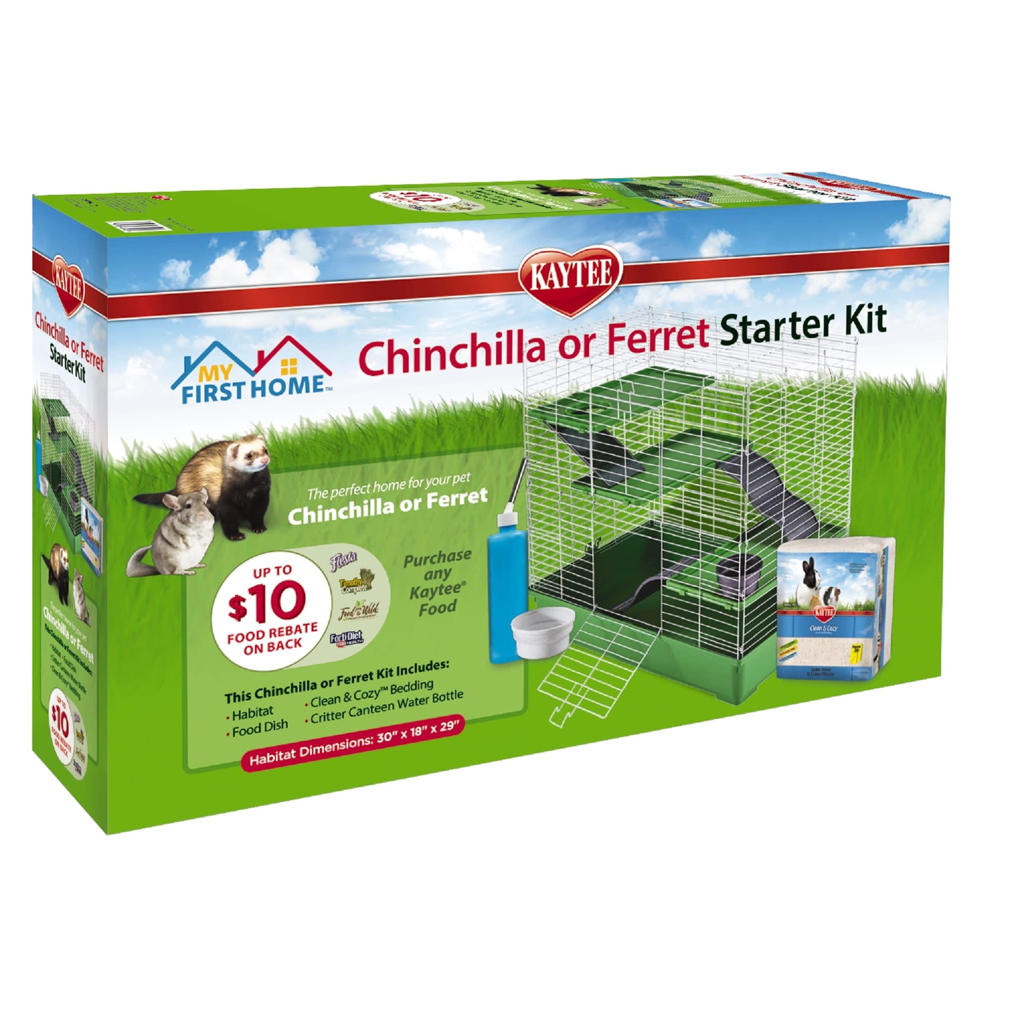 Photos - Rodent Cage / House Kaytee My First Home Ferret or Chinchilla Starter Kit, 30" L X 18" 