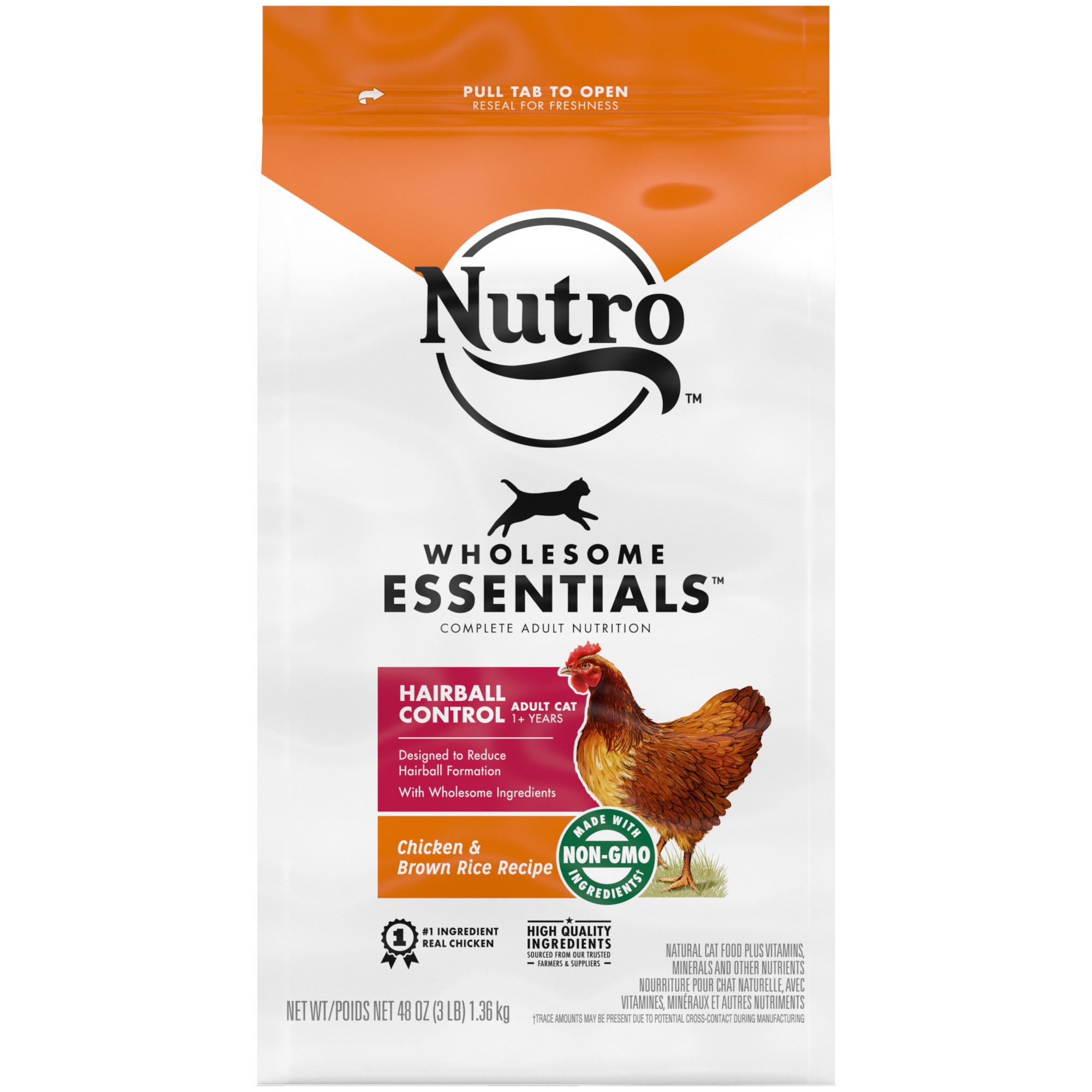 Photos - Cat Food Nutro Wholesome Essentials Adult Hairball Control Farm-Raised Chicke 