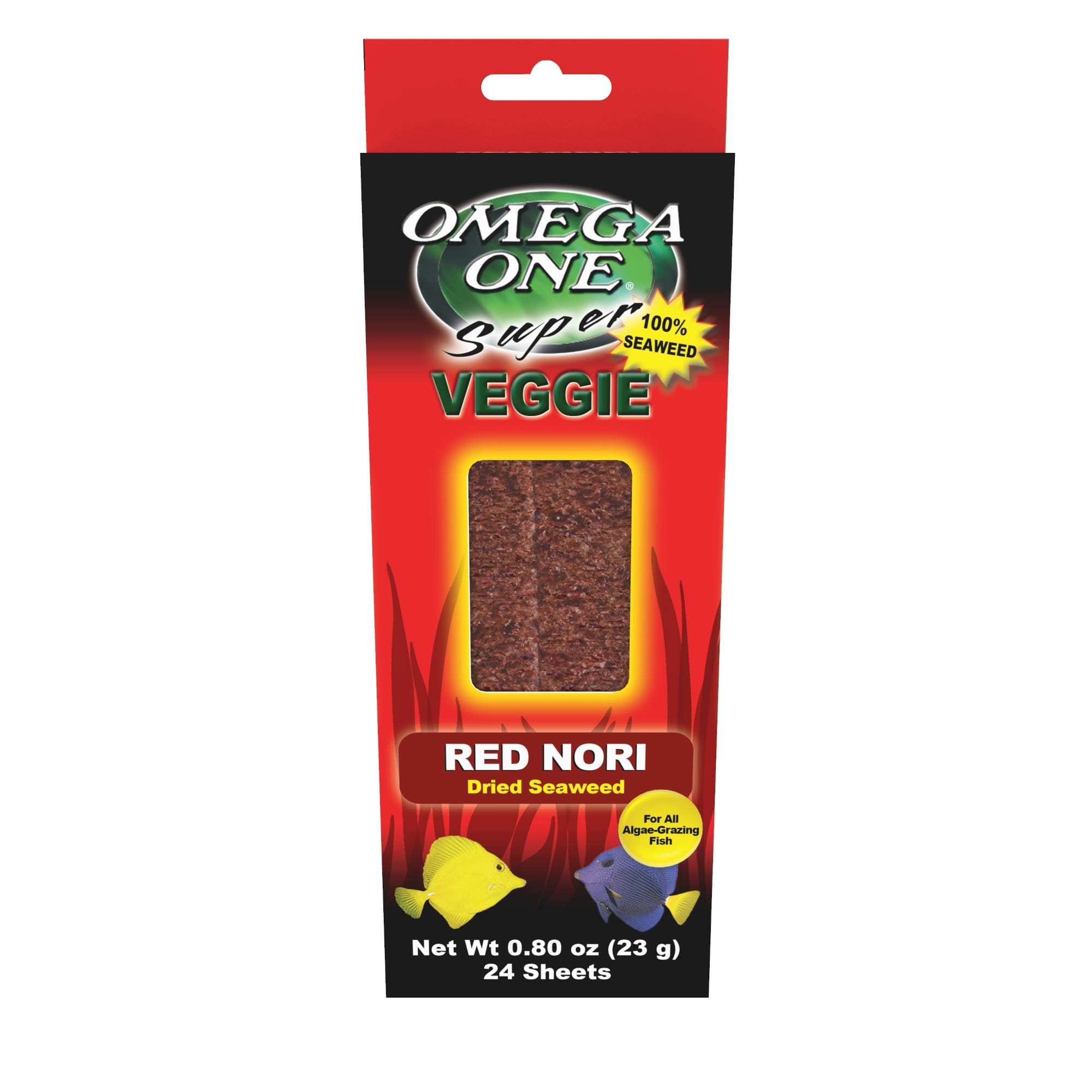 Photos - Fish Food Omega One Super Veggie Red Seaweed, .8 oz., 24 sheets, 24 sheets 