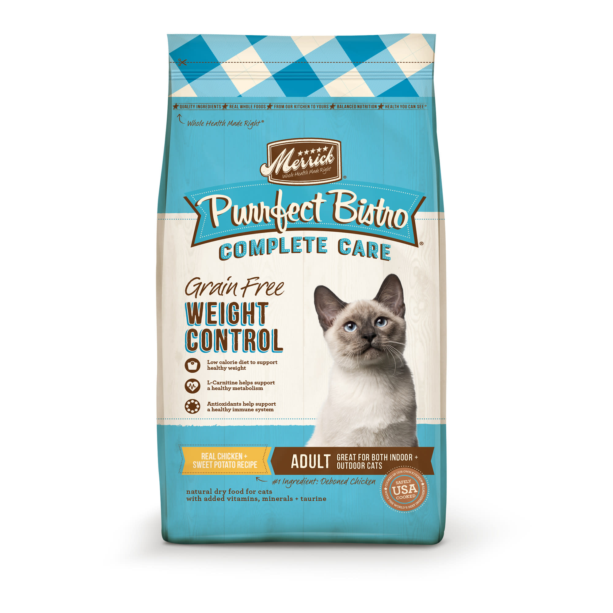 UPC 022808383055 product image for Merrick Purrfect Bistro Complete Care Weight Control Chicken Recipe Dry Cat Food | upcitemdb.com
